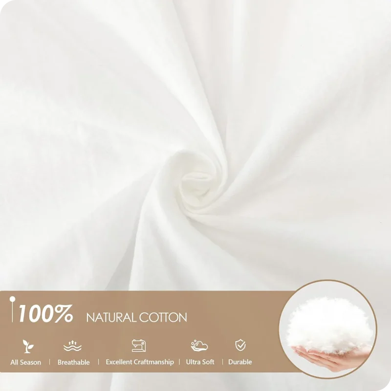 3-Piece Boho Queen Size White Duvet Covers Bedding Set detail02